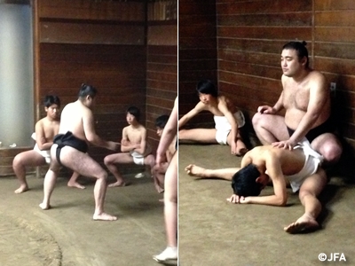 JFAアカデミー福島、恒例の相撲部屋実習