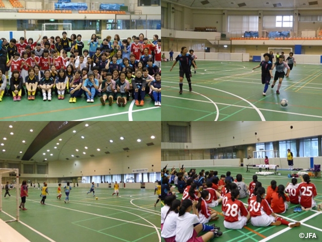 JFAレディースサッカーフェスティバル　栃木県の宇都宮市スケートセンターに、約100人が参加！