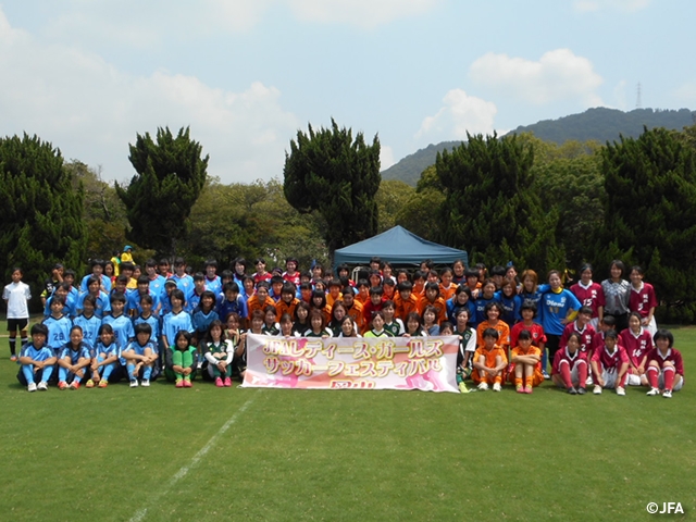JFAレディース／ガールズサッカーフェスティバル　岡山県倉敷市の福田公園サッカー場に、約240人が参加！