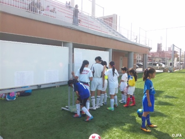 JFAガールズサッカーフェスティバル　広島県の広島経済大学フットボールパークに、約40人が参加！