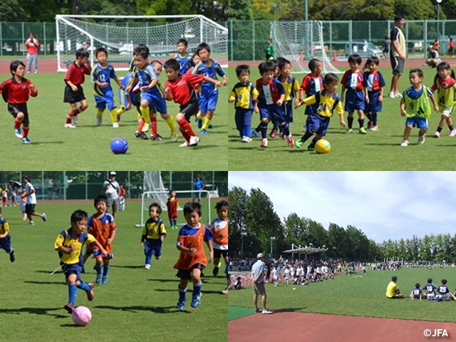JFAフットボールデー　岡山県岡山市の岡山県補助陸上競技場に、約730人が参加！