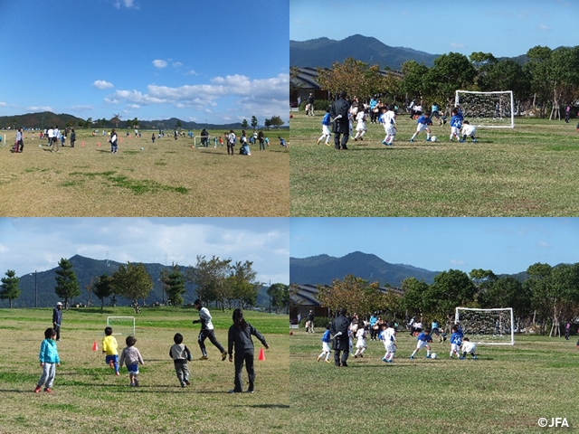 JFAガールズサッカーフェスティバル　鹿児島県日置市の日置市東市来総合運動公園 多目的陸上競技場に、約380人が参加！