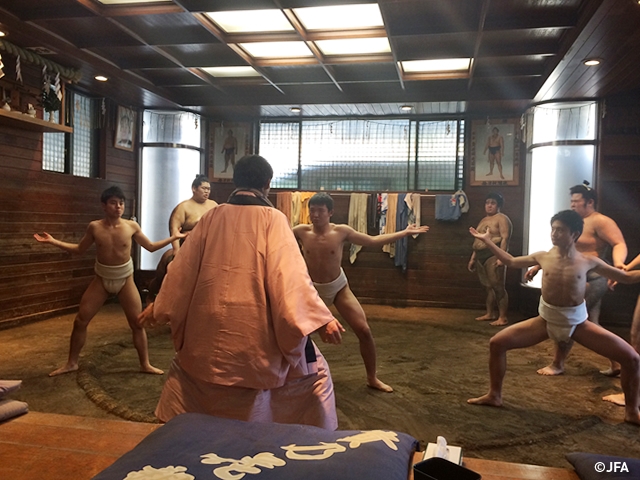 Pupils at JFA Academy Fukushima experience Sumo stable 