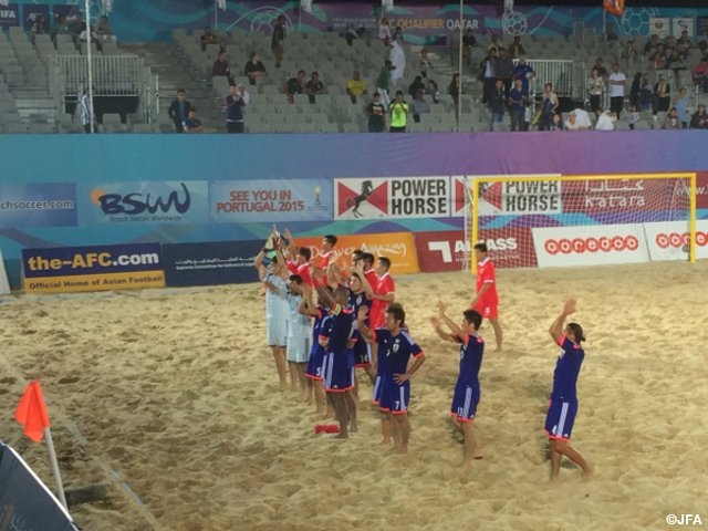 Japan Beach Soccer national team sweep group stage at AFC Beach Soccer Championship Qatar 2015!