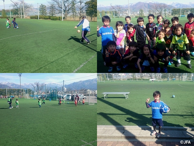 JFAキッズサッカーフェスティバル　長野県須坂市の富士通総合グラウンドに、約50人が参加！
