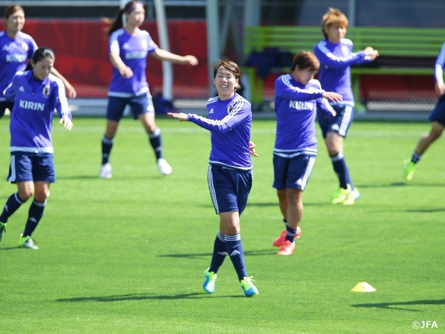 Nadeshiko Japan had training for the match against Cameroon