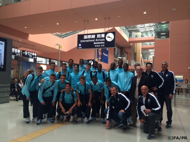 U-16 France National Team arrive for U-16 International Dream Cup 2015 JAPAN Presented by JFA