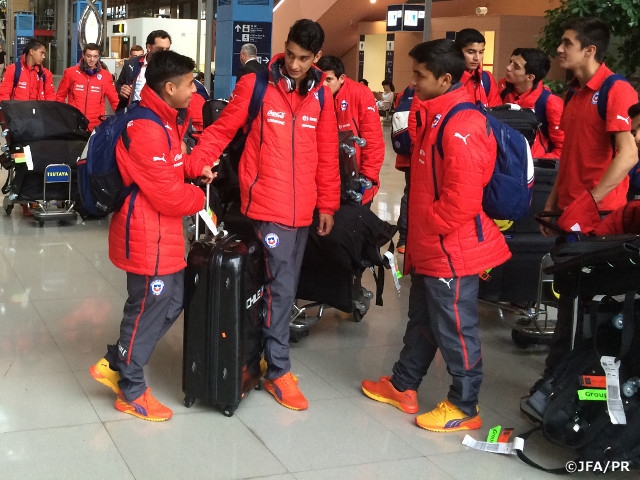 U-16 Chile National Team arrive for U-16 International Dream Cup 2015 JAPAN Presented by JFA
