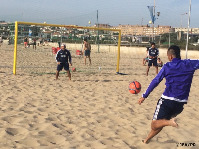 Japan Beach Soccer National Team hold 1st practice session in Espinho for FIFA Beach Soccer World Cup Portugal 2015