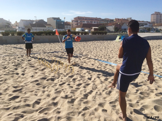 ビーチサッカー日本代表　FIFAビーチサッカーワールドカップポルトガル2015開催地エスピーニョでの練習3日目