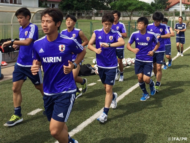 U-18 Japan National Team begin training in host country Laos for AFC U-19 Championship 2016 Qualifiers