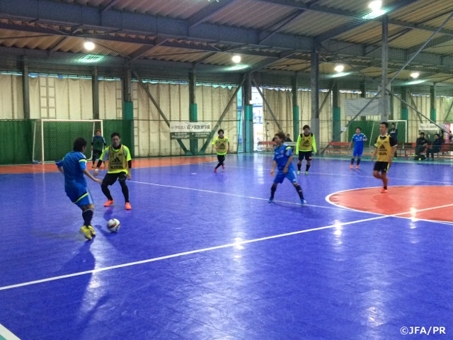 Japan Women's Futsal National Team play against men in practice matches for VI World Women's Futsal Championship Guatemala 2015