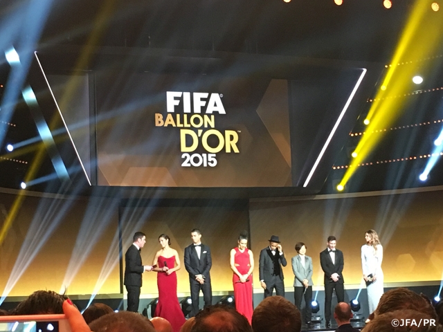 Coach SASAKI and MIYAMA from Nadeshiko Japan attend FIFA Ballon d'Or 2015