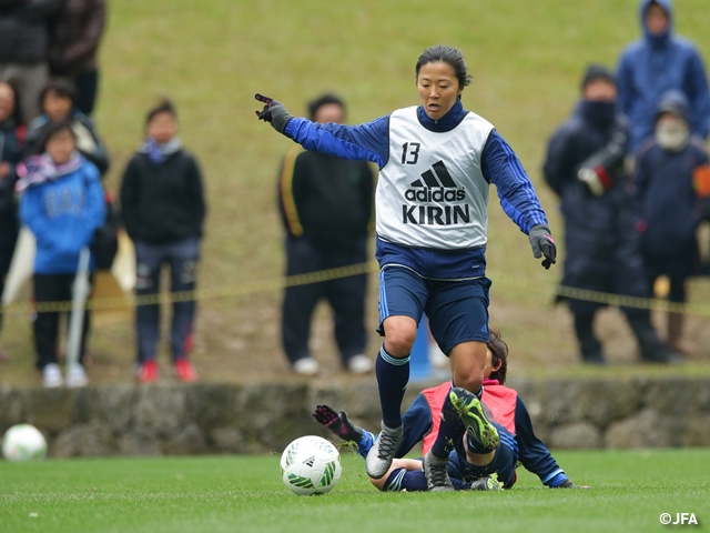 Nadeshiko Japan (Japan Women's National Team short-listed squad) practice match in the latter part of the training camp in Ishigaki