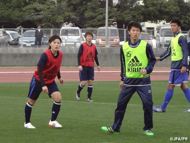 Japan Women's National Team short-listed squad checked their combination play in a closed-door session of the training camp