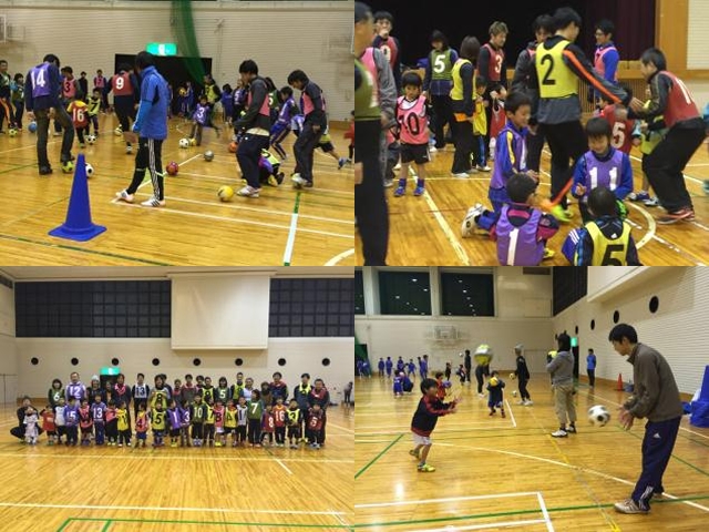 親子サッカーフェスティバル 福井県大野市の多田記念大野有終会館　多目的ホールに、131人が参加！
