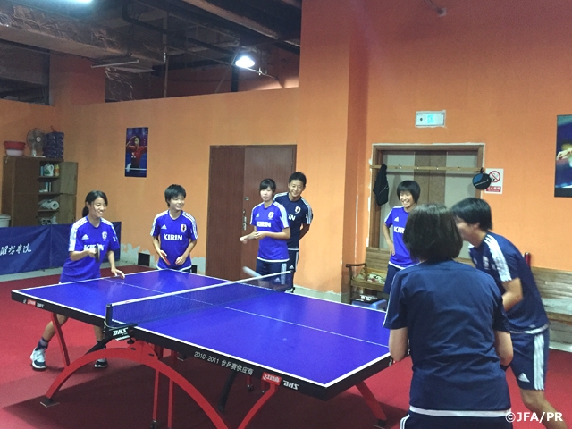 U-17 Japan Women’s National Team hold practice session before last game in the CFA International Women's Youth Football Tournament 2016 Weifang