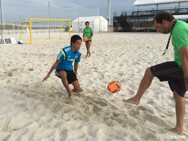 Japan Beach Soccer National Team work up a sweat in game-situation training