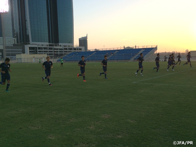 U-19 Japan National Team work out ahead of second group stage match in AFC U-19 Championship