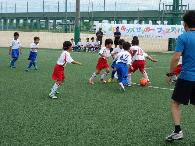 JFAキッズ（U-8）サッカーフェスティバル 新潟県新潟市の新潟市西区みどりと森の運動公園体育施設に、222人が参加！