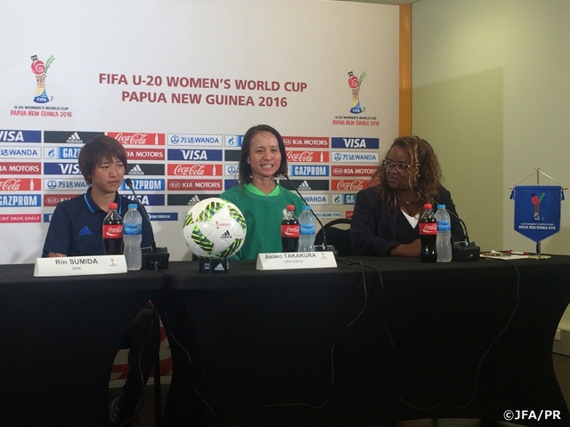 U-20日本女子代表　FIFA U-20女子ワールドカップ パプアニューギニア2016　カナダ戦前日の公式練習と記者会見を実施