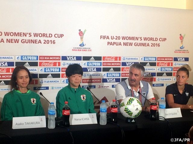 U-20日本女子代表　FIFA U-20女子ワールドカップ パプアニューギニア2016 準決勝フランス戦　公式練習と記者会見を実施