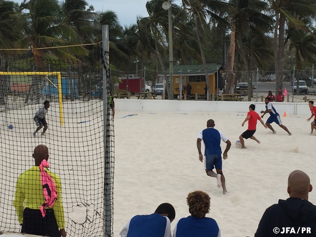 Japan Beach Soccer National Team win practice match against Bahamas 10-4