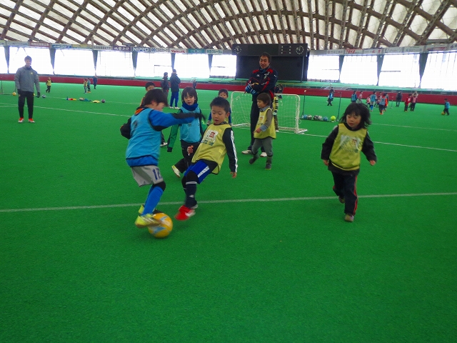 JFAキッズ（U-6/8）サッカーフェスティバル 秋田県大館市の大館樹海ドームに、111人が参加！