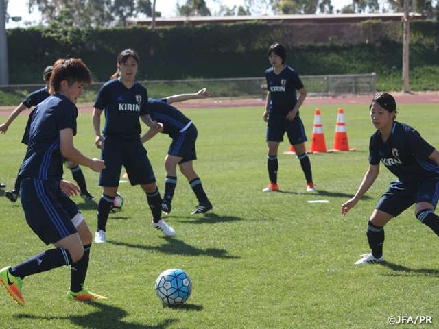 U-19日本女子代表　アメリカ遠征第2戦に向けてトレーニング