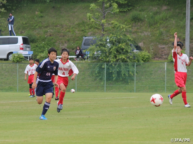 U-16日本女子代表候補、男子中学生とトレーニングマッチ