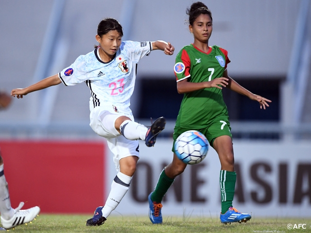 U-16 Japan Women’s National Team clinch semi-final berth with 3-0 win over Bangladesh in second group-stage match ～ AFC U-16 Women’s Championship Thailand 2017 ～