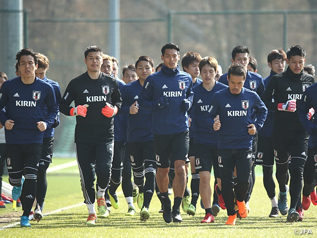 SAMURAI BLUE practise behind closed doors ahead of their match against Ukraine