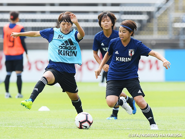 Nadeshiko Japan (Japan Women's National Team) holds official training session ahead of their match against Brazil in 2018 Tournament of Nations