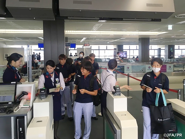 Nadeshiko Japan (Japan Women's National Team) arrives to Palembang ahead of the 18th Asian Games 2018 Jakarta Palembang