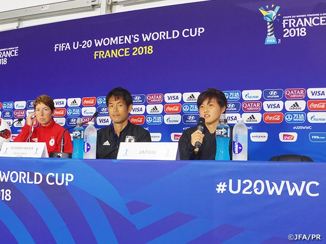 U-20日本女子代表、準々決勝前日の記者会見に臨む～FIFA U-20女子ワールドカップフランス2018～