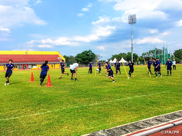 Nadeshiko Japan (Japan Women's National Team) conducts final tune-up session ahead of their match against Vietnam at the 18th Asian Games 2018 Jakarta Palembang