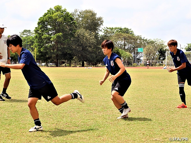 Nadeshiko Japan (Japan Women's National Team) conducts training session ahead of Semi-final match at the 18th Asian Games 2018 Jakarta Palembang