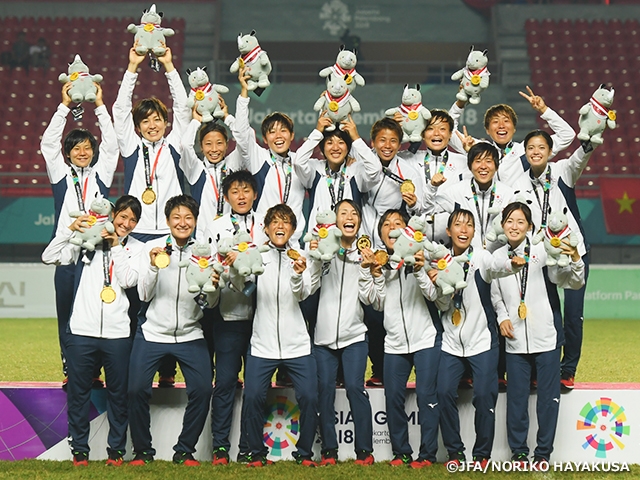 Nadeshiko Japan (Japan Women's National Team) wins over China PR 1-0 to earn second Asian Games title at the 18th Asian Games 2018 Jakarta Palembang