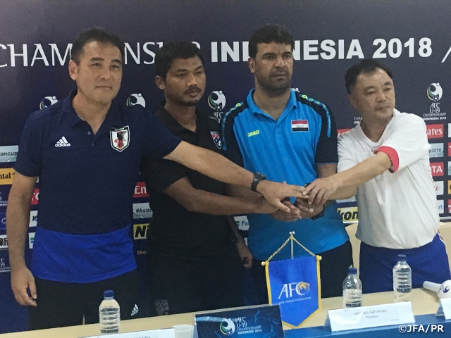 U-19 Japan National Team conducts final tune-up session ahead of match against Korea DPR at AFC U-19 Championship Indonesia 2018