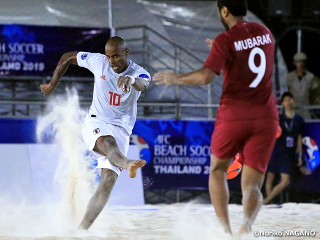 Japan Beach Soccer National Team secures spot into Knockout stage with win over Qatar at AFC Beach Soccer Championship Thailand 2019