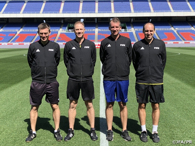 Referees in charge of the match conducts training session at Nissan Stadium - KIRIN CHALLENGE CUP 2019 SAMURAI BLUE vs Colombia National Team