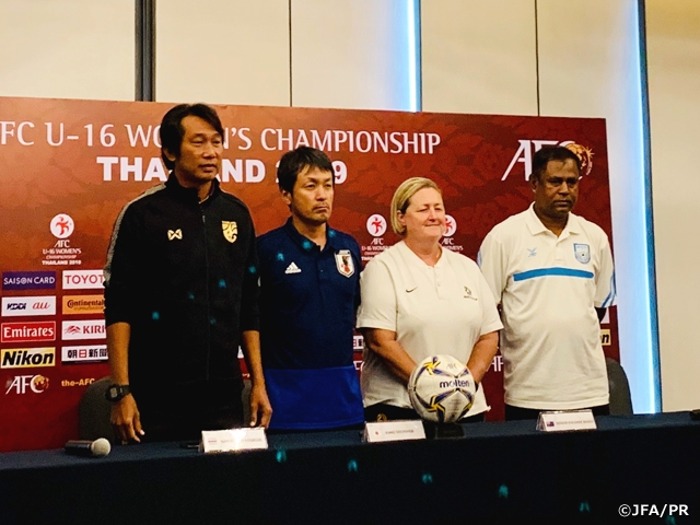 U-16日本女子代表、大会初戦に向けた練習と前日会見を行う　AFC U-16女子選手権タイ2019