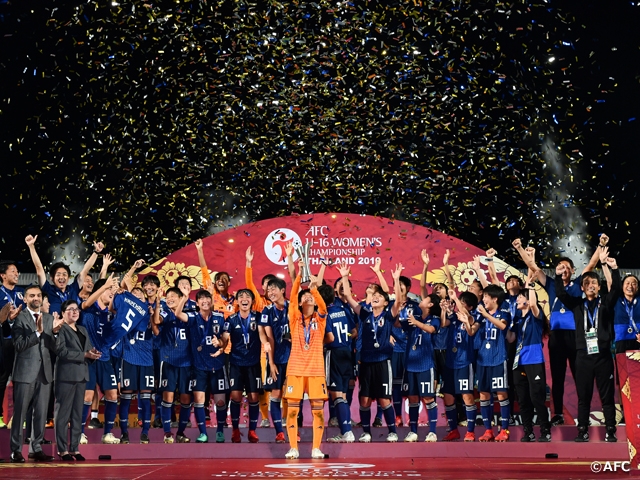 決勝戦、朝鮮民主主義人民共和国に2-1の逆転勝利でU-16日本女子代表が優勝 ～AFC U-16女子選手権タイ2019～