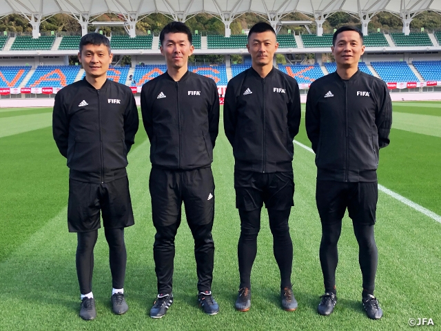 Introduction of the referees in charge of match between U-22 Japan National Team and U-22 Jamaica National Team at KIRIN CHALLENGE CUP 2019