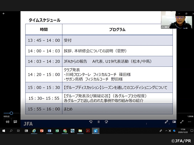 Ｊクラブフィジカルコンディショニングスタッフ研修会を開催