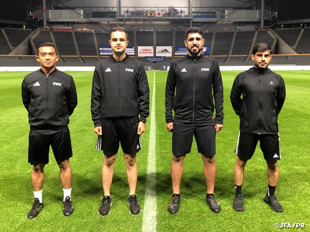 Introduction of the referees in charge of the match between SAMURAI BLUE and U-24 Japan National Team