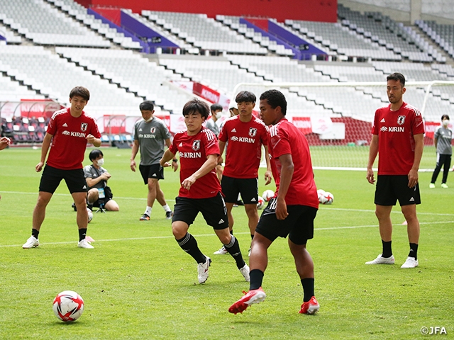 U-24 Japan National Team hold training session ahead of final prep match against Spain at the KIRIN CHALLENGE CUP 2021