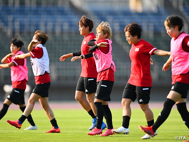 Nadeshiko Japan prepare ahead of Great Britain match as the Tokyo Olympics Opening Ceremony takes place