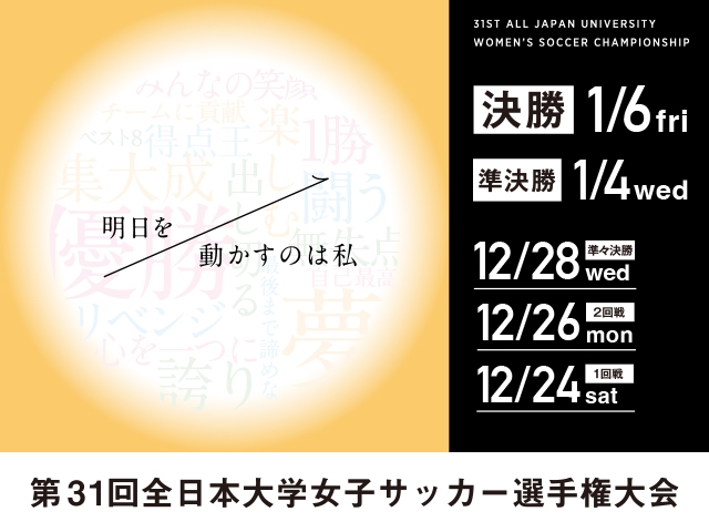 第31回全日本大学女子サッカー選手権大会　組み合わせ決定