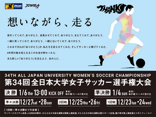 組み合わせ決定　第34回全日本大学女子サッカー選手権大会